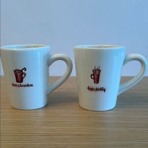 Set of 2 Williams-Sonoma “Hot Chocolate” and “Hot Toddy” Mugs